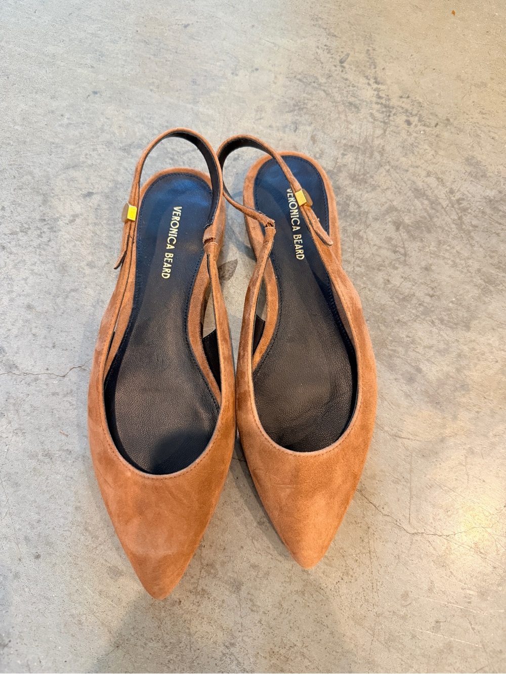 NWOT Veronica Beard Shina Suede Slingback Flats Hazelwood Brown Size 6